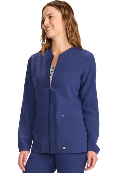 EDS NXT DK322 Women's Front-Zip Jacket Navy Model Image Right Side | Dickies