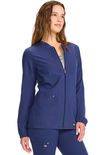 EDS NXT DK322 Women's Front-Zip Jacket Navy Model Image Left Side | Dickies