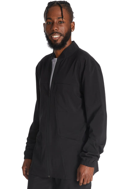 EDS Essentials DK342 Men's Zip Front Jacket Black Model Image Right Side | Dickies