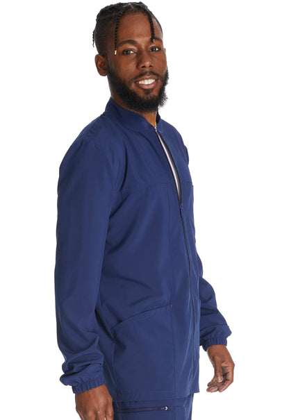 EDS Essentials DK342 Men's Zip Front Jacket Navy Model Image Left Side | Dickies