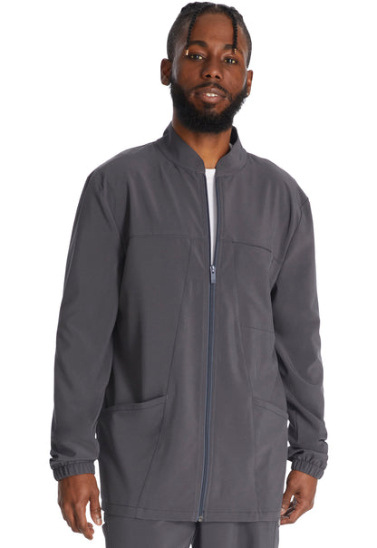 EDS Essentials DK342 Men's Zip Front Jacket Pewter Model Image Front | Dickies