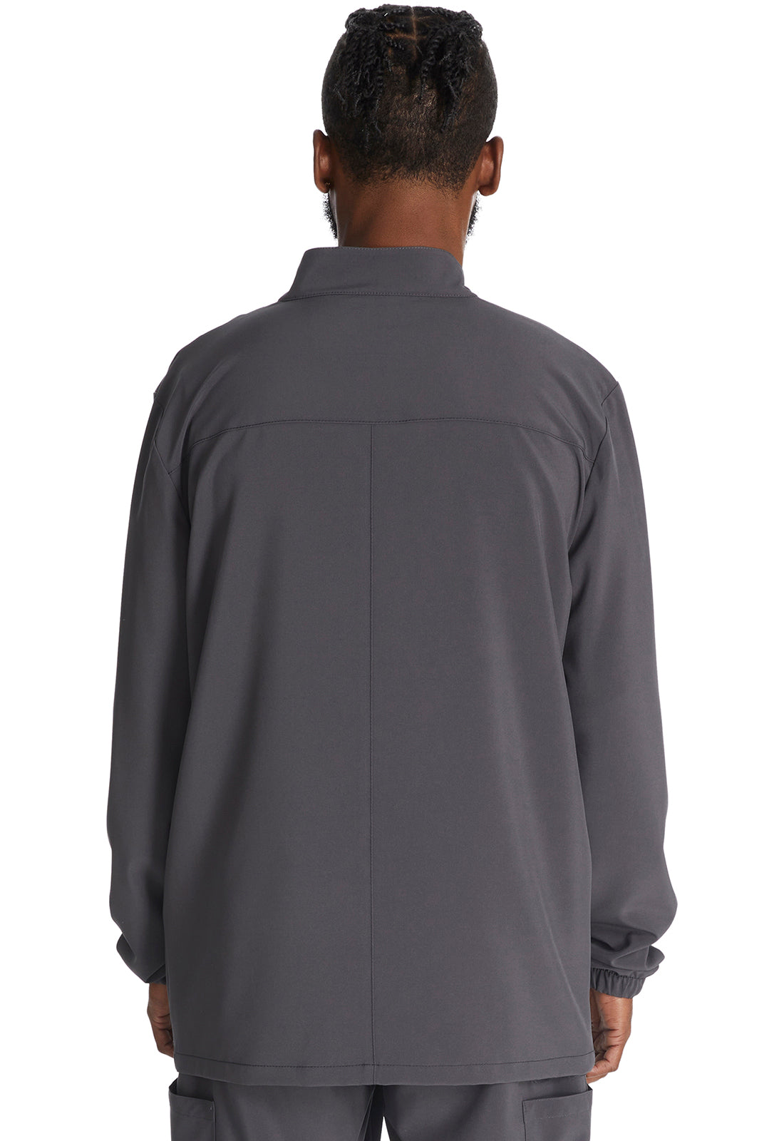 EDS Essentials DK342 Men's Zip Front Jacket Pewter Model Image Back | Dickies