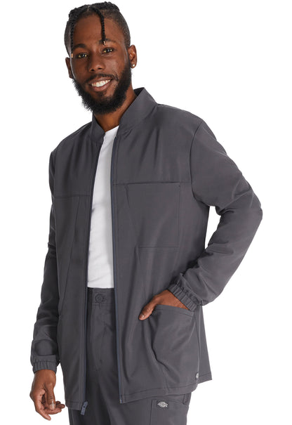 EDS Essentials DK342 Men's Zip Front Jacket Pewter Model Image Right Side | Dickies