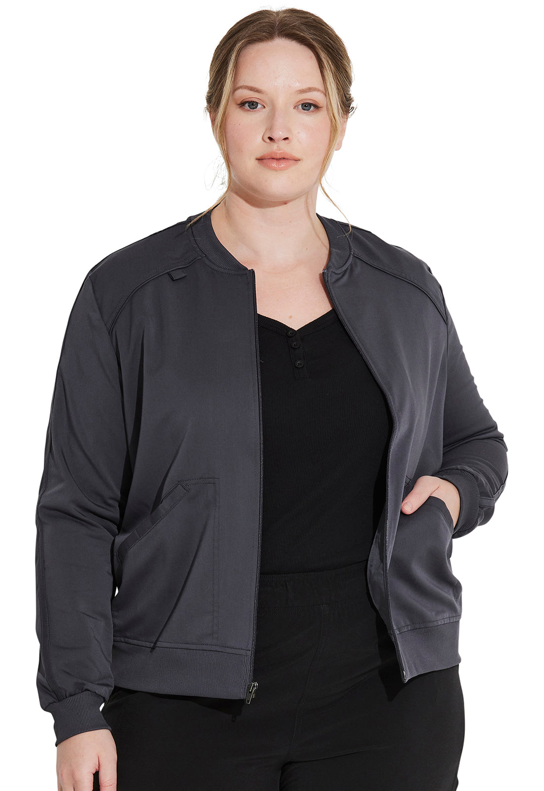 Balance DK365 Zip Front Jacket Pewter Model Image Front | Dickies