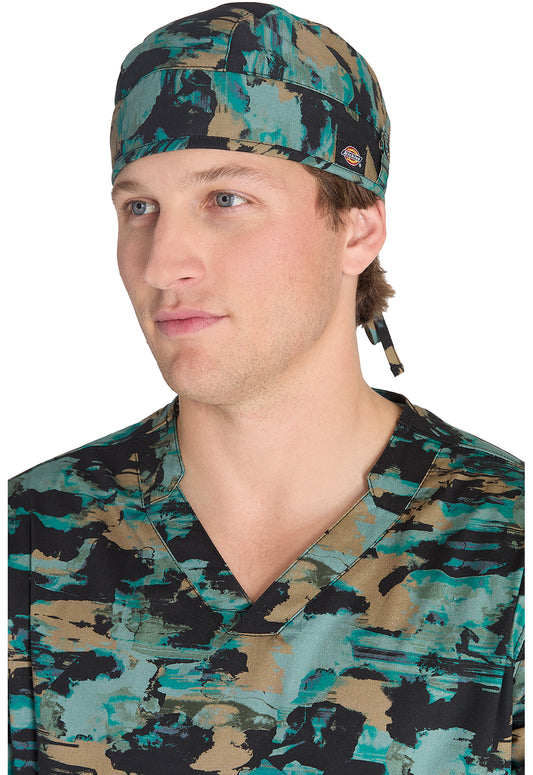 Prints DK513 Unisex Print Scrub Hat Extreme Camo Bronze Model Image Front | Dickies