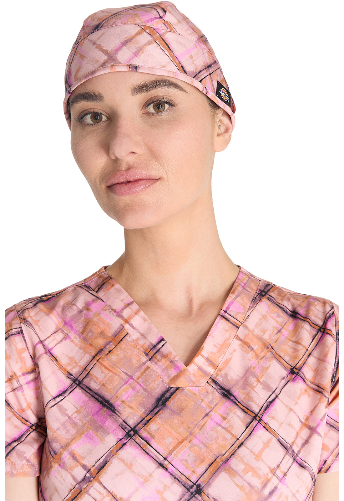 Prints DK513 Unisex Print Scrub Hat Paint By Plaid Model Image Front | Dickies