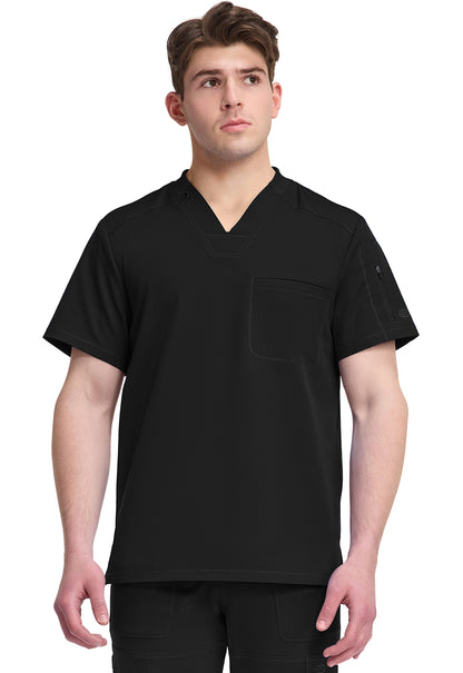 Dynamix DK610 Men's Tuckable V-Neck Scrub Top Black
