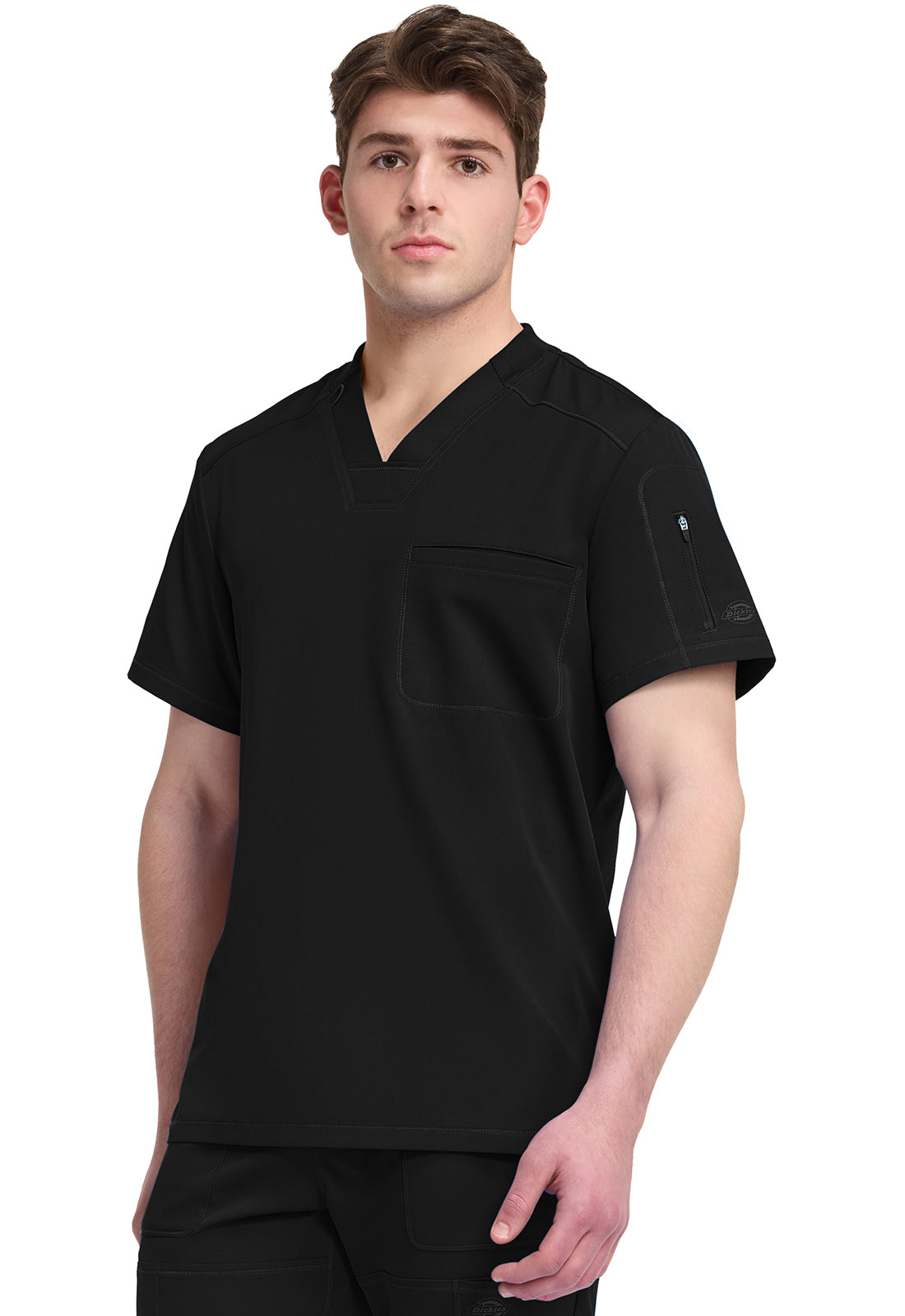 Dynamix DK610 Men's Tuckable V-Neck Scrub Top Black