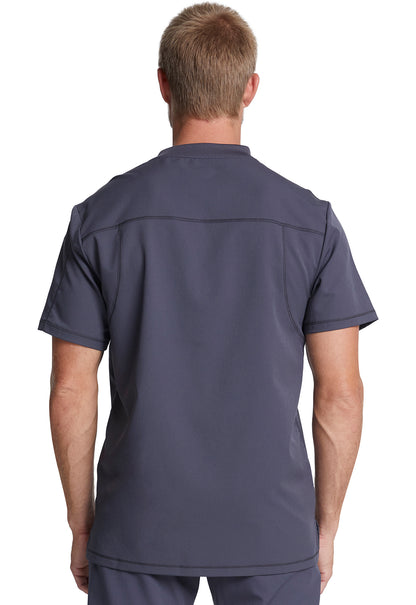 Dynamix DK610 Men's Tuckable V-Neck Top Pewter Model Image Back | Dickies