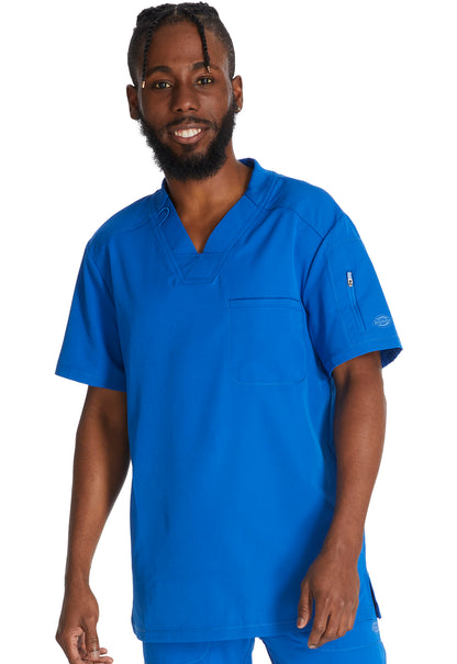 Dynamix DK610 Men's Tuckable V-Neck Top Royal Model Image Front | Dickies