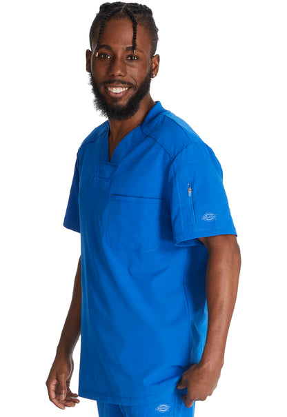 Dynamix DK610 Men's Tuckable V-Neck Top Royal Model Image Right Side | Dickies