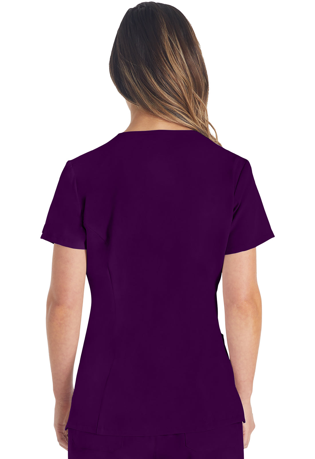 EDS Essentials DK615 V-Neck Top Eggplant Model Image Back | Dickies