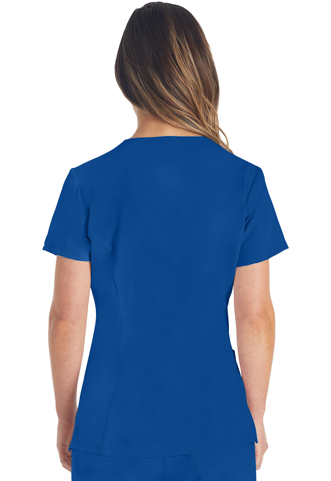 EDS Essentials DK615 V-Neck Top Galaxy Blue Model Image Back | Dickies