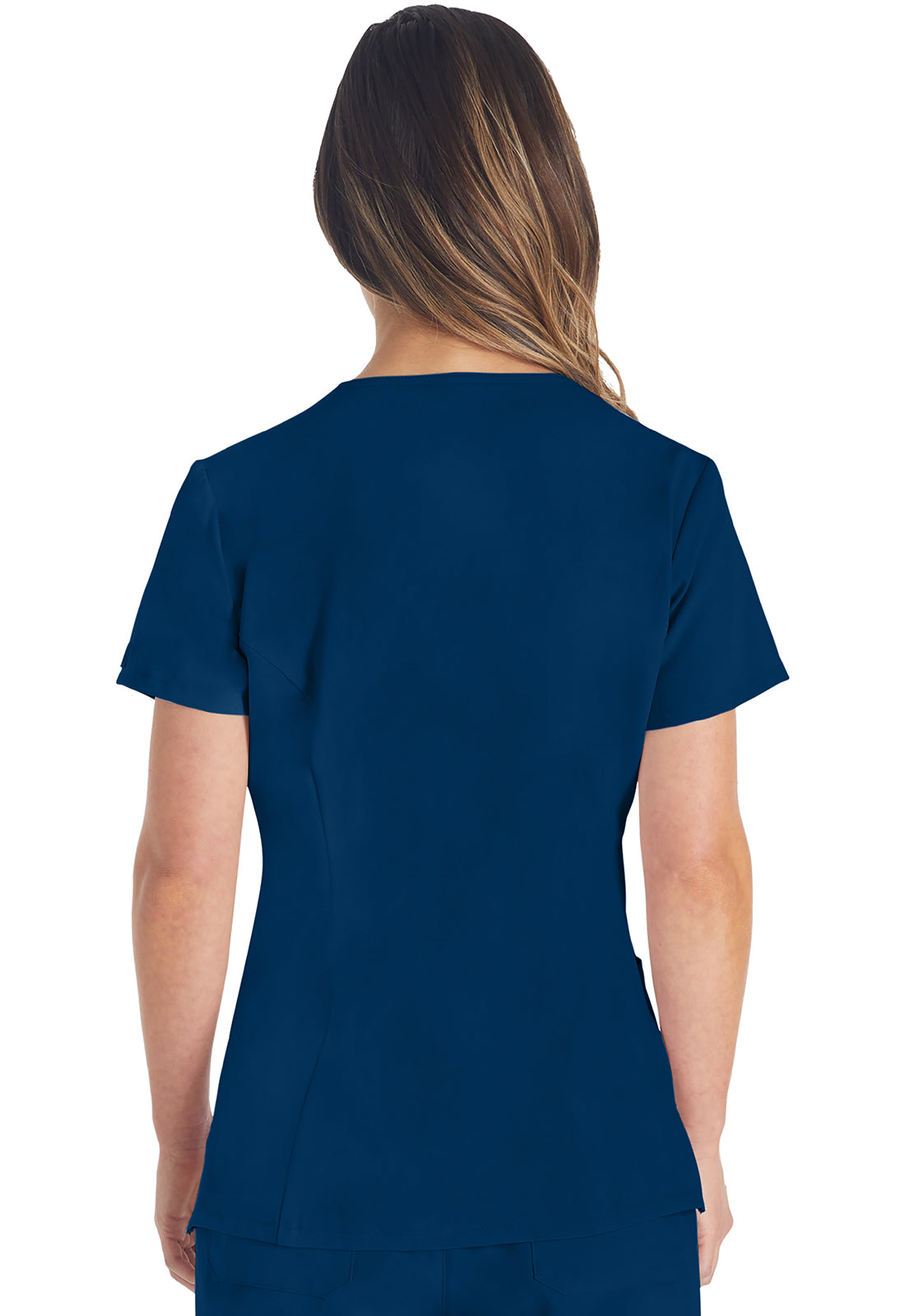 EDS Essentials DK615 V-Neck Top Navy Model Image Back | Dickies