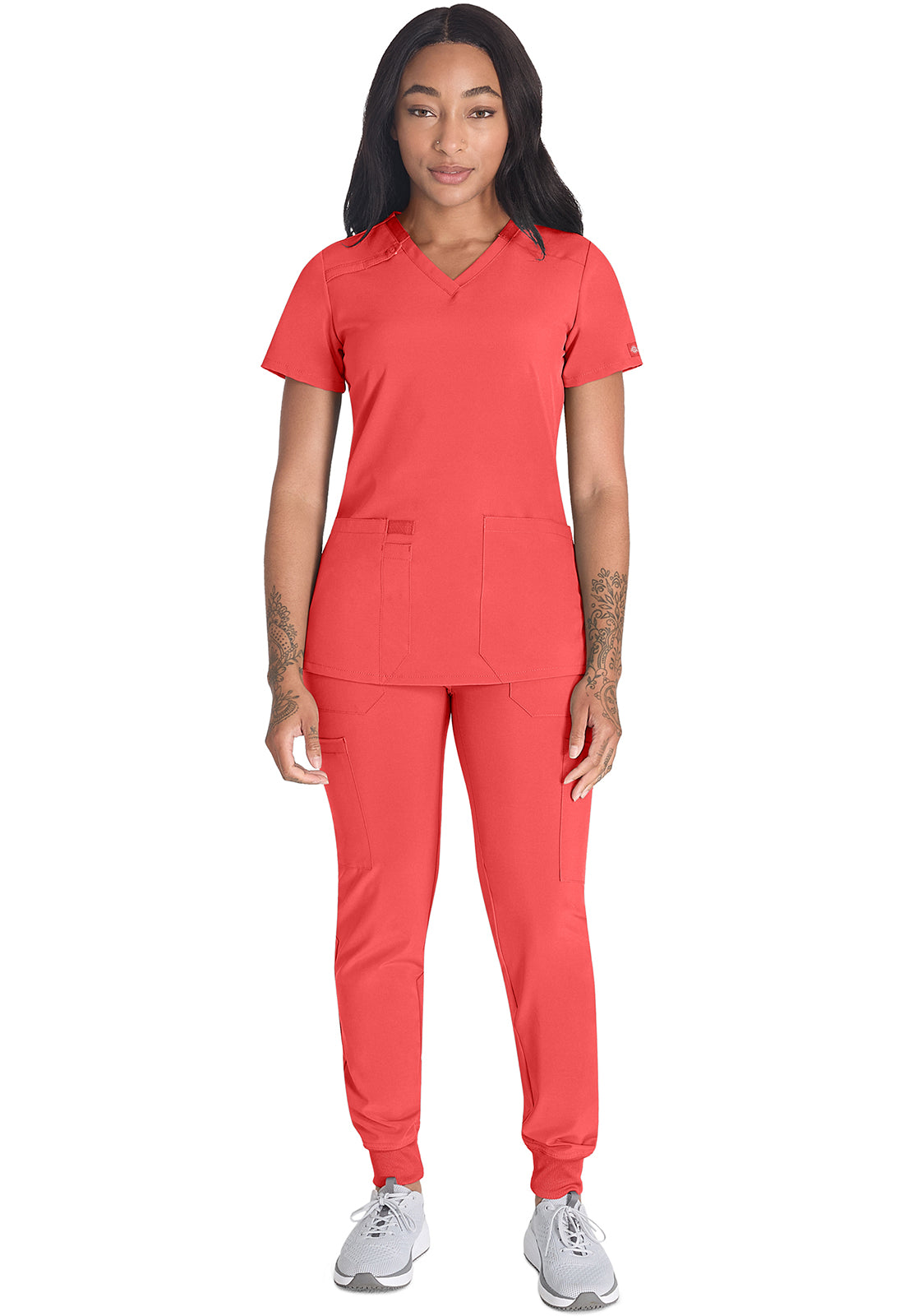 EDS Essentials DK615 V-Neck Top Ravashing Coral Image