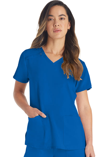 EDS Essentials DK615 V-Neck Top Royal Model Image Front | Dickies