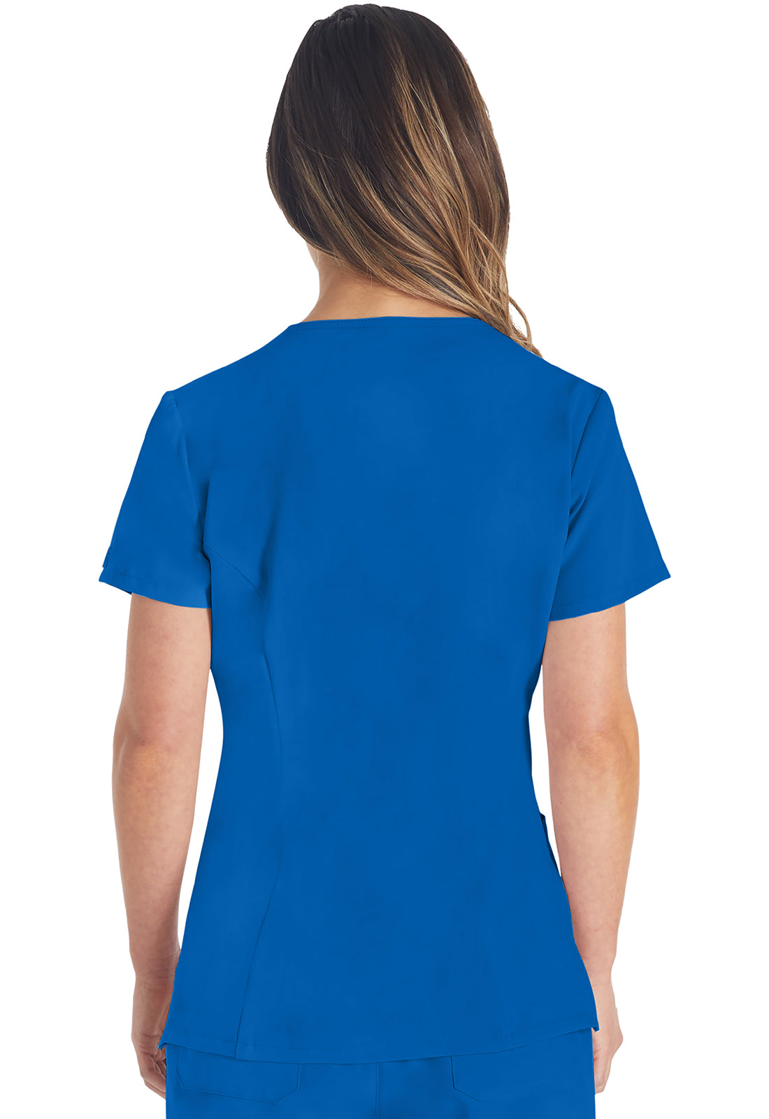 EDS Essentials DK615 V-Neck Top Royal Model Image Back | Dickies