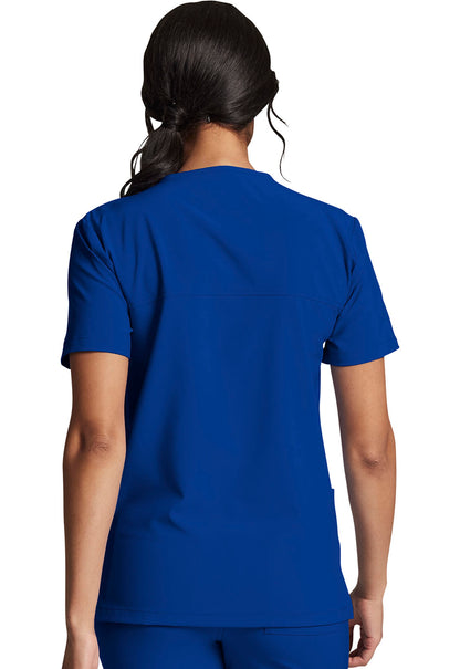 EDS Essentials DK619 Unisex V-Neck Top Galaxy Blue Model Image Back | Dickies