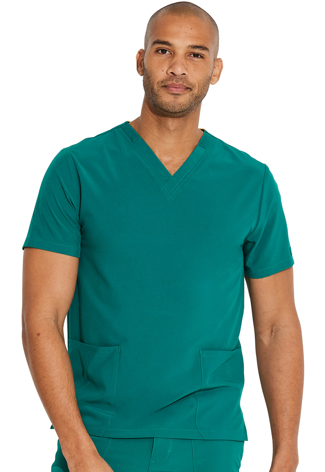 EDS Essentials DK619 Unisex V-Neck Top Hunter Green Model Image Front | Dickies