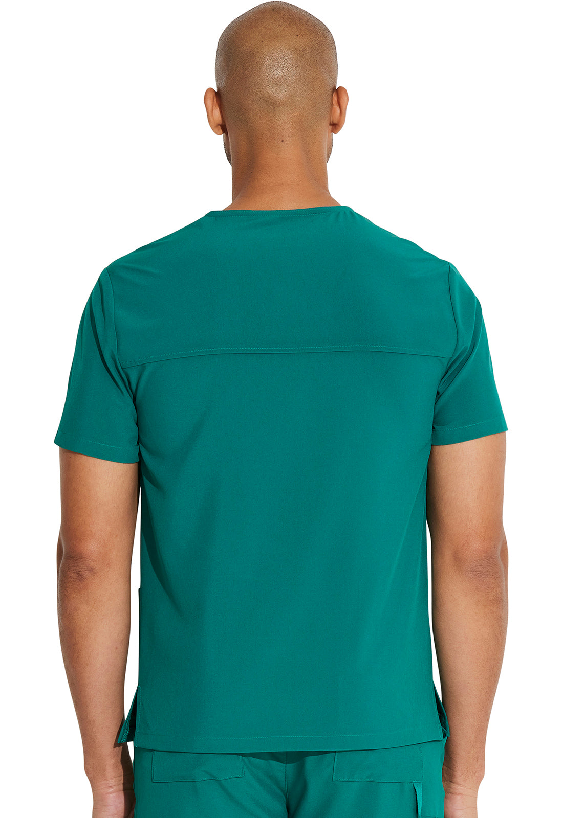 EDS Essentials DK619 Unisex V-Neck Top Hunter Green Model Image Back | Dickies