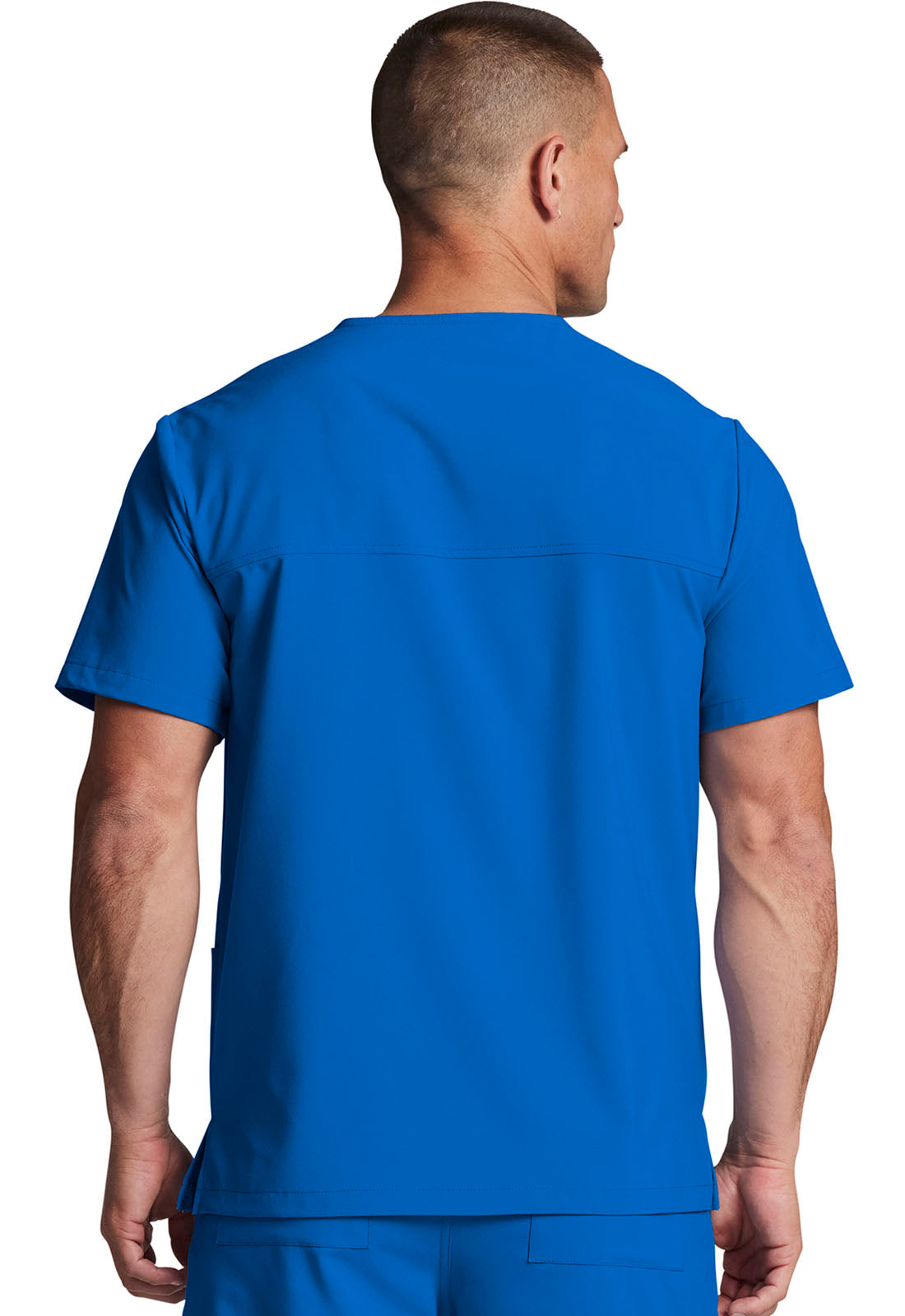 EDS Essentials DK619 Unisex V-Neck Top Royal Model Image Back | Dickies