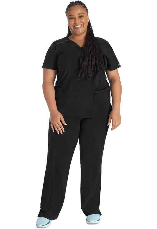 EDS Essentials DK625 Women's Mock Wrap Scrub Top Black