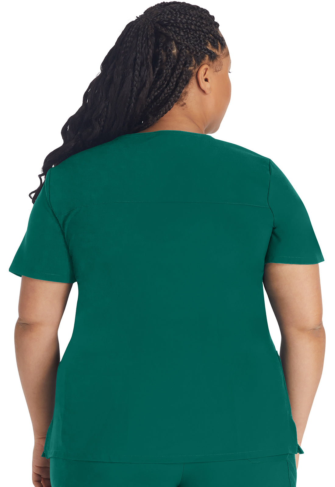 EDS Essentials DK625 Mock Wrap Top Hunter Green Model Image Back | Dickies