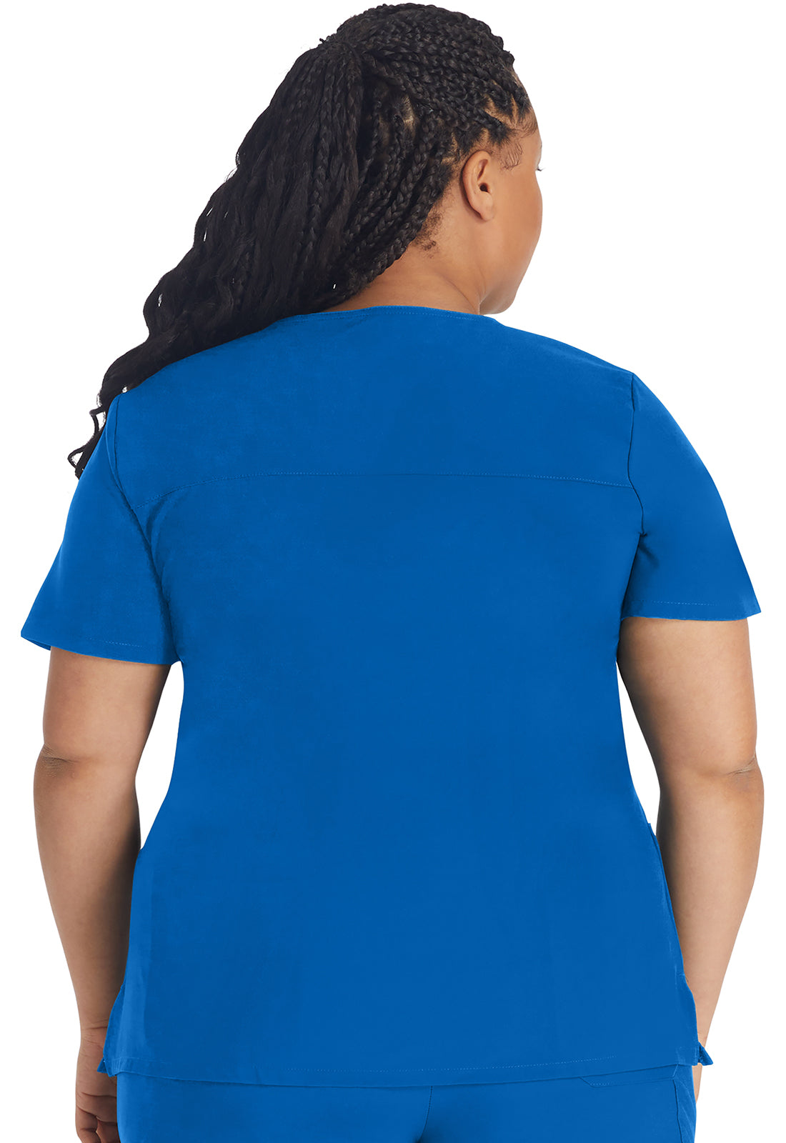 EDS Essentials DK625 Mock Wrap Top Royal Model Image Back | Dickies