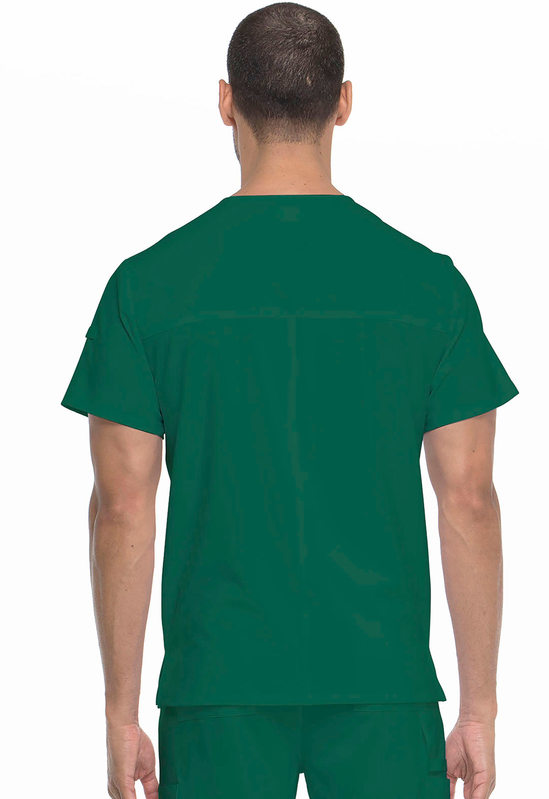 EDS Essentials DK635 Men's Tuckable V-Neck Top Hunter Green Model Image Back | Dickies