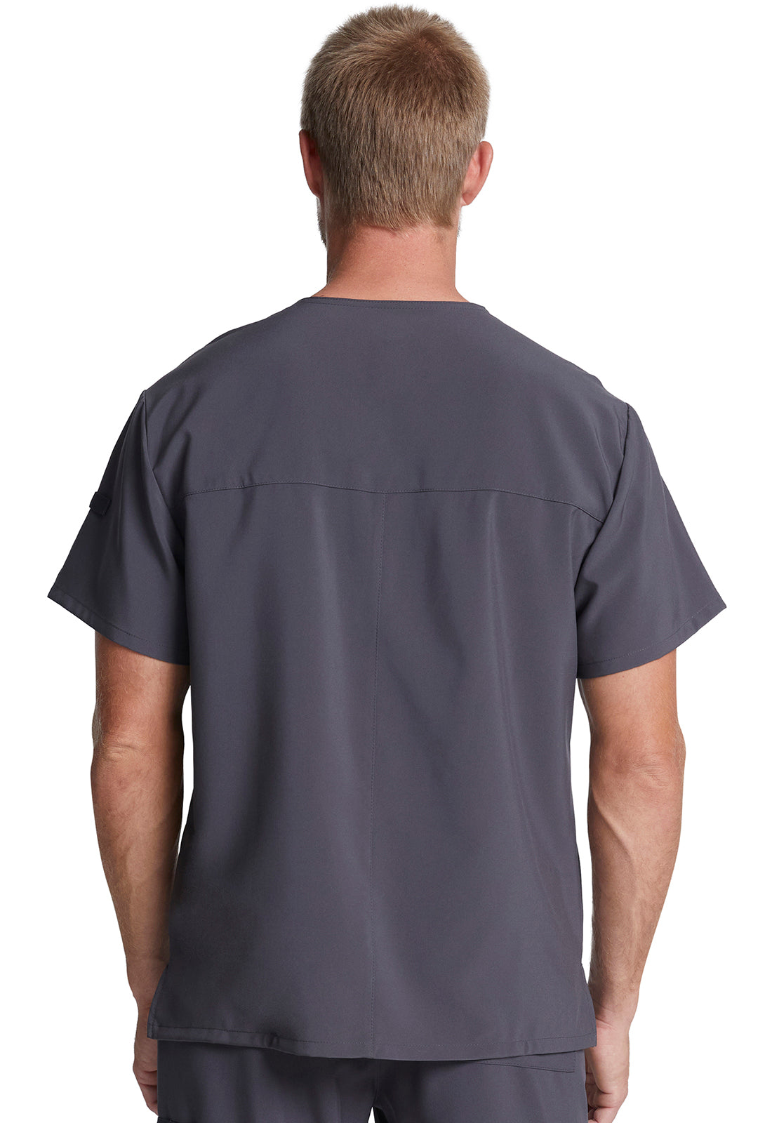 EDS Essentials DK635 Men's Tuckable V-Neck Top Pewter Model Image Back | Dickies