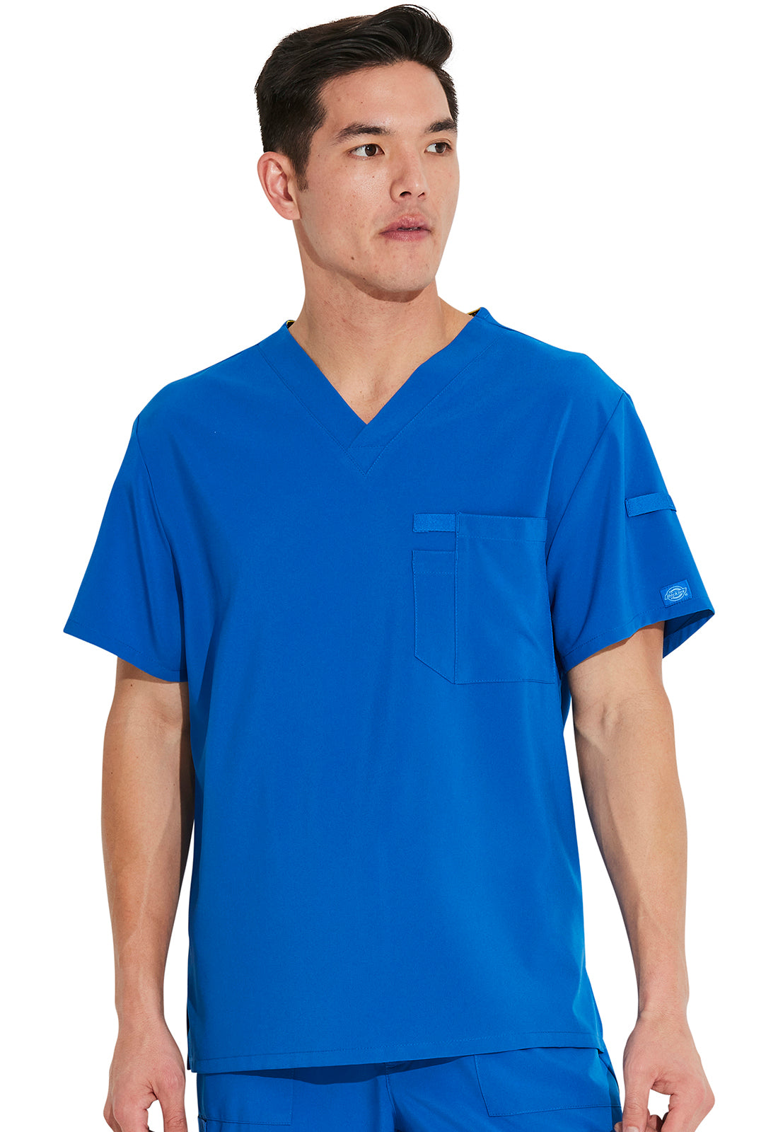 EDS Essentials DK635 Men's Tuckable V-Neck Top Royal Model Image Front | Dickies