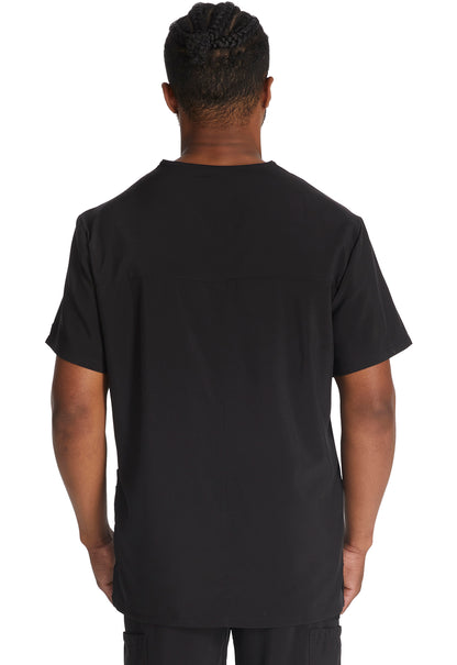 EDS Essentials DK645 Men's V-Neck Top Black Model Image Back | Dickies