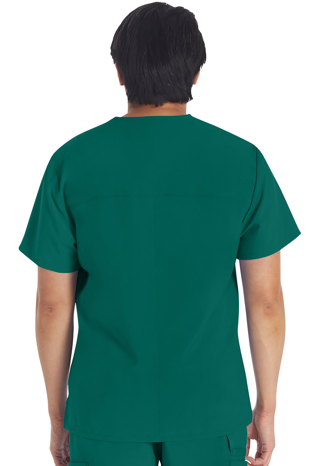 EDS Essentials DK645 Men's V-Neck Top Hunter Green Model Image Back | Dickies