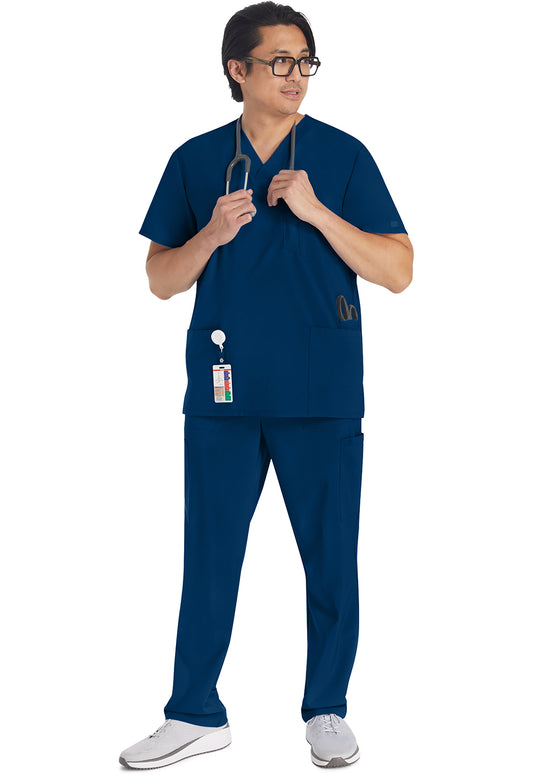 EDS Essentials DK645 Men's V-Neck Scrub Top Navy