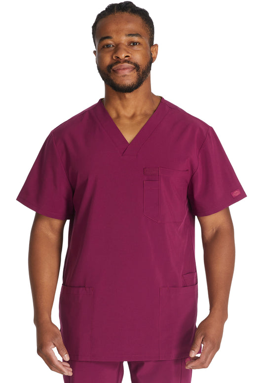 EDS Essentials DK645 Men's V-Neck Top Wine Model Image Front | Dickies