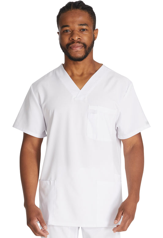 EDS Essentials DK645 Men's V-Neck Top White Model Image Front | Dickies