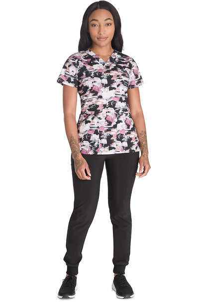 Prints DK667 V-Neck Print Top Extreme Camo