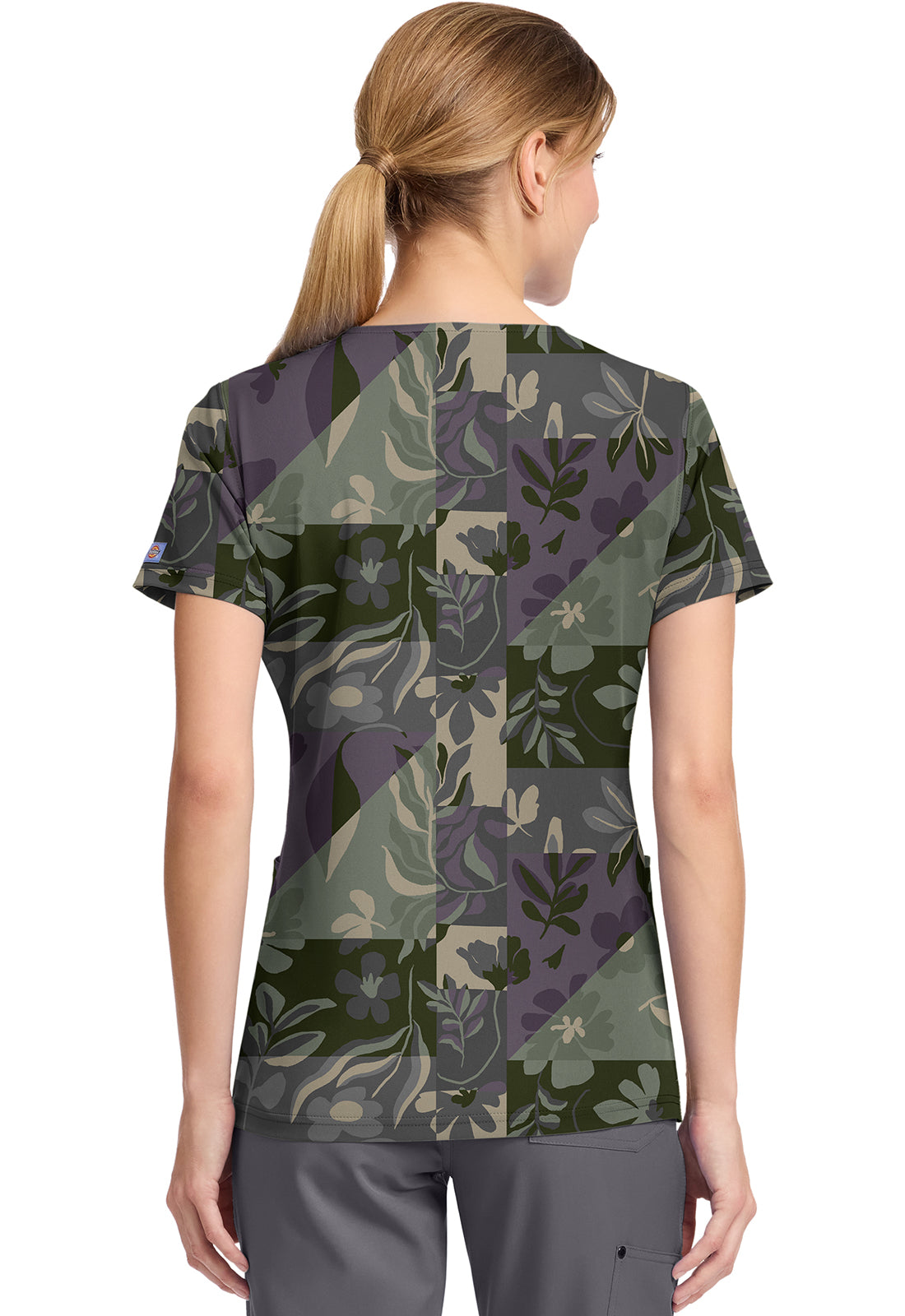 Prints DK667 V-Neck Print Top Floral Geo