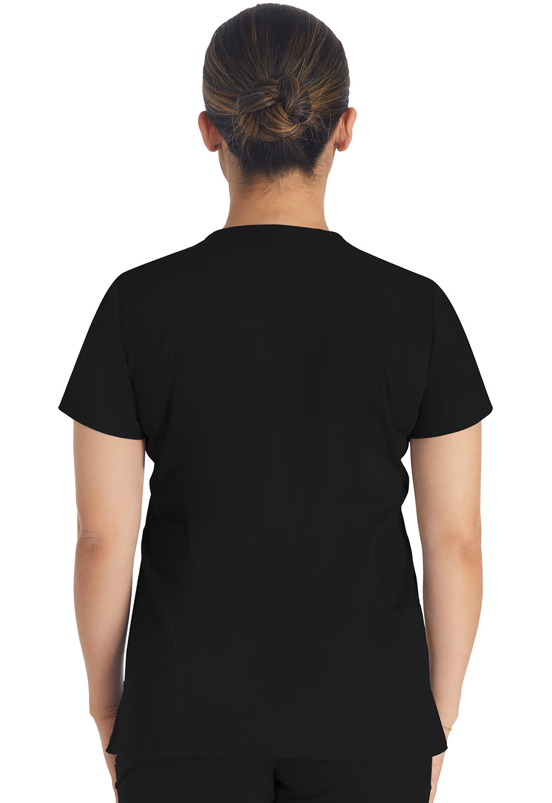 Balance DK671 Notched V-Neck Top Black Model Image Back | Dickies