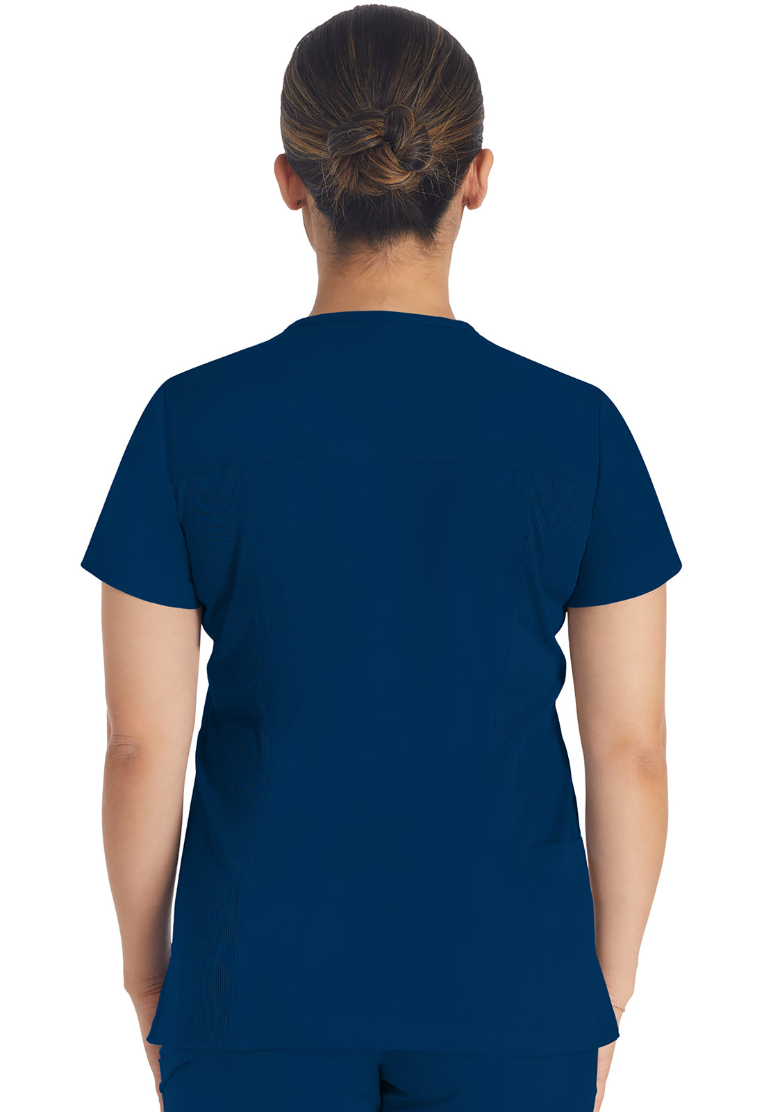 Balance DK671 Notched V-Neck Top Navy Model Image Back | Dickies