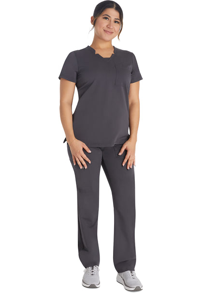 Balance DK671 Notched V-Neck Top Pewter