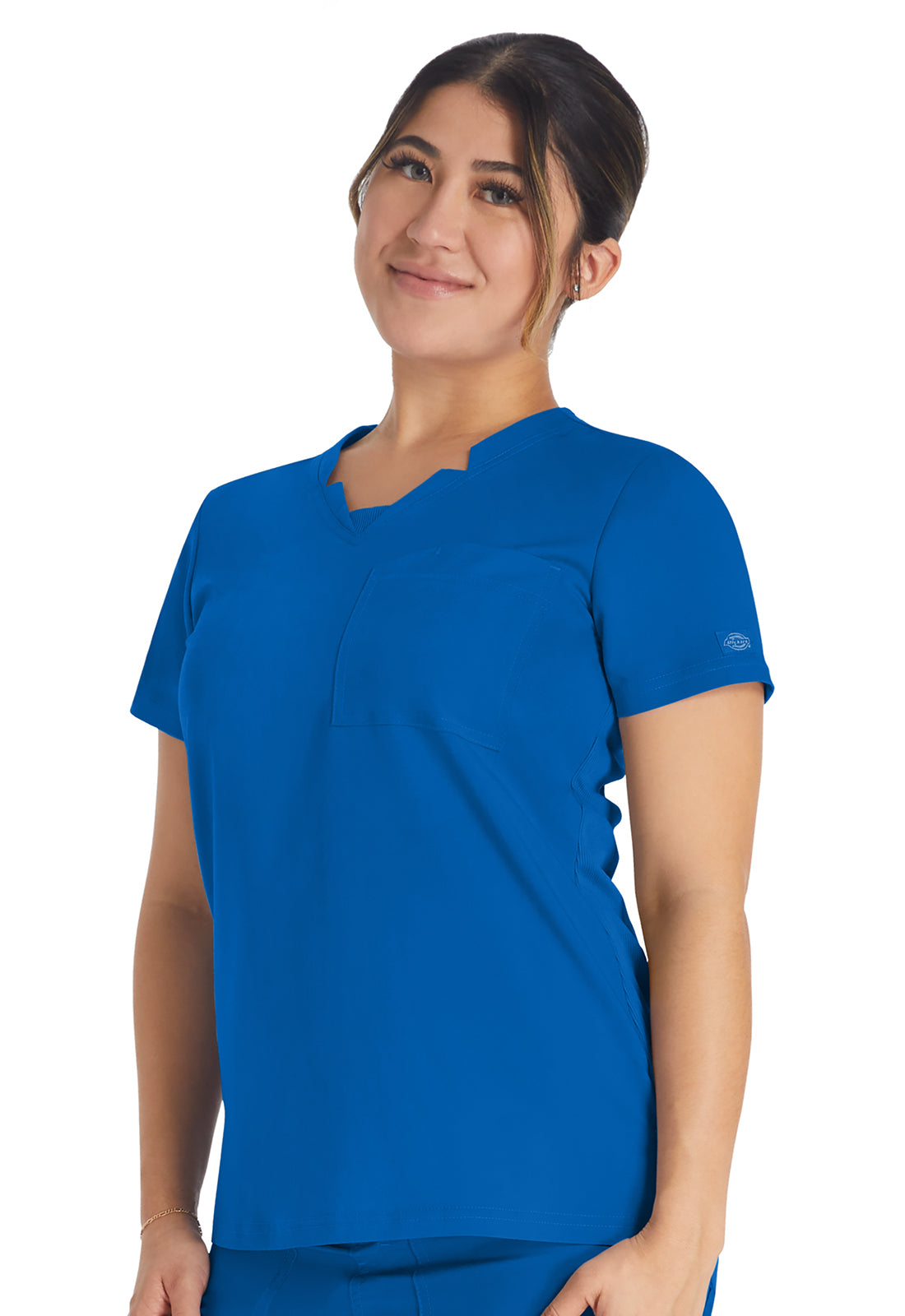 Balance DK671 Notched V-Neck Top Royal Model Image Front | Dickies