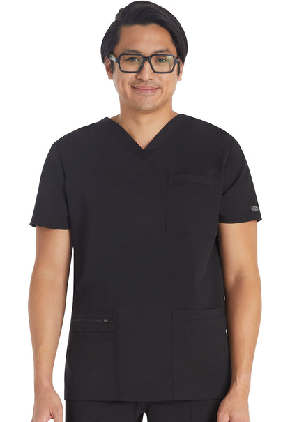 Balance DK672 Men's V-Neck Top Black Model Image Front | Dickies