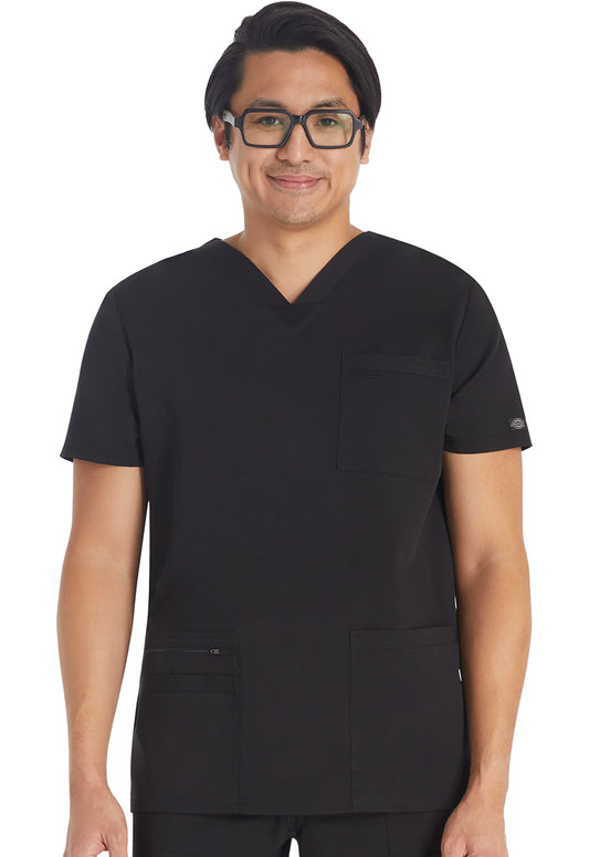 Balance DK672 Men's V-Neck Top Black Model Image Front | Dickies