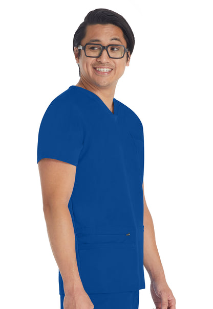 Balance DK672 Men's V-Neck Top Galaxy Blue Model Image Left Side | Dickies