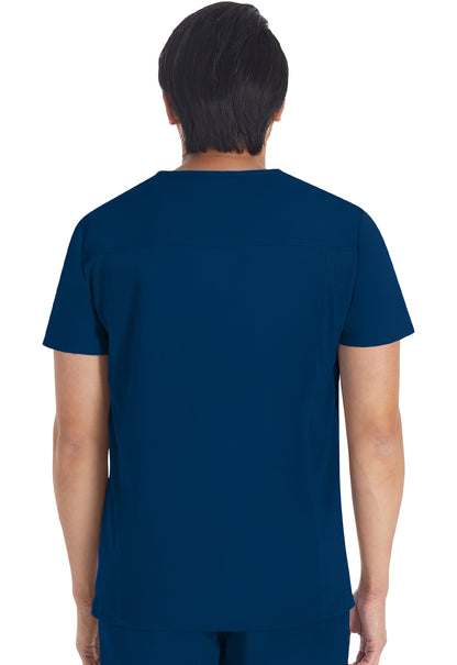 Balance DK672 Men's V-Neck Top Navy Model Image Back | Dickies