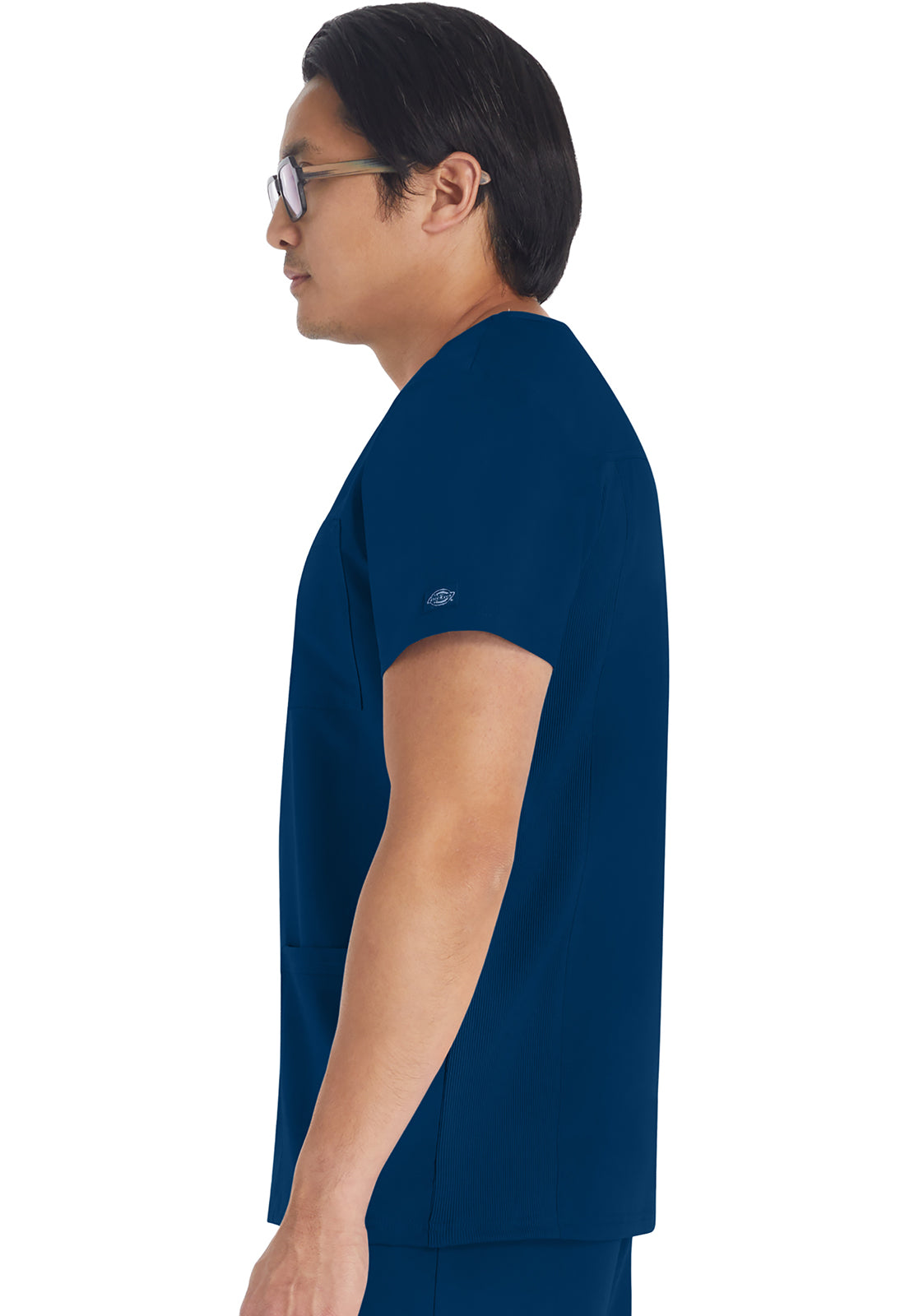 Balance DK672 Men's V-Neck Top Navy Model Image Right Side | Dickies