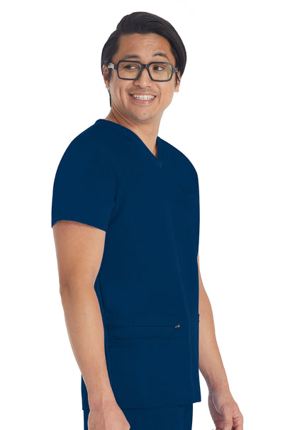 Balance DK672 Men's V-Neck Top Navy Model Image Left Side | Dickies