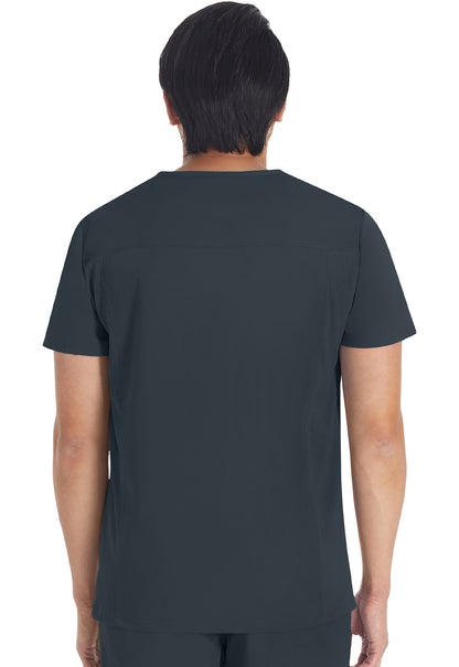 Balance DK672 Men's V-Neck Top Pewter Model Image Back | Dickies