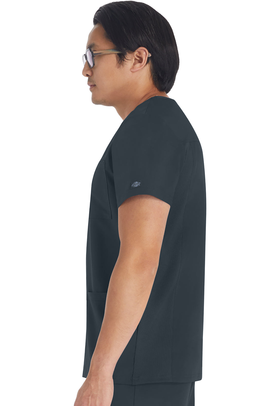 Balance DK672 Men's V-Neck Top Pewter Model Image Right Side | Dickies